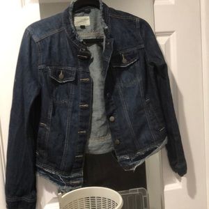 Frayed jean jacket
